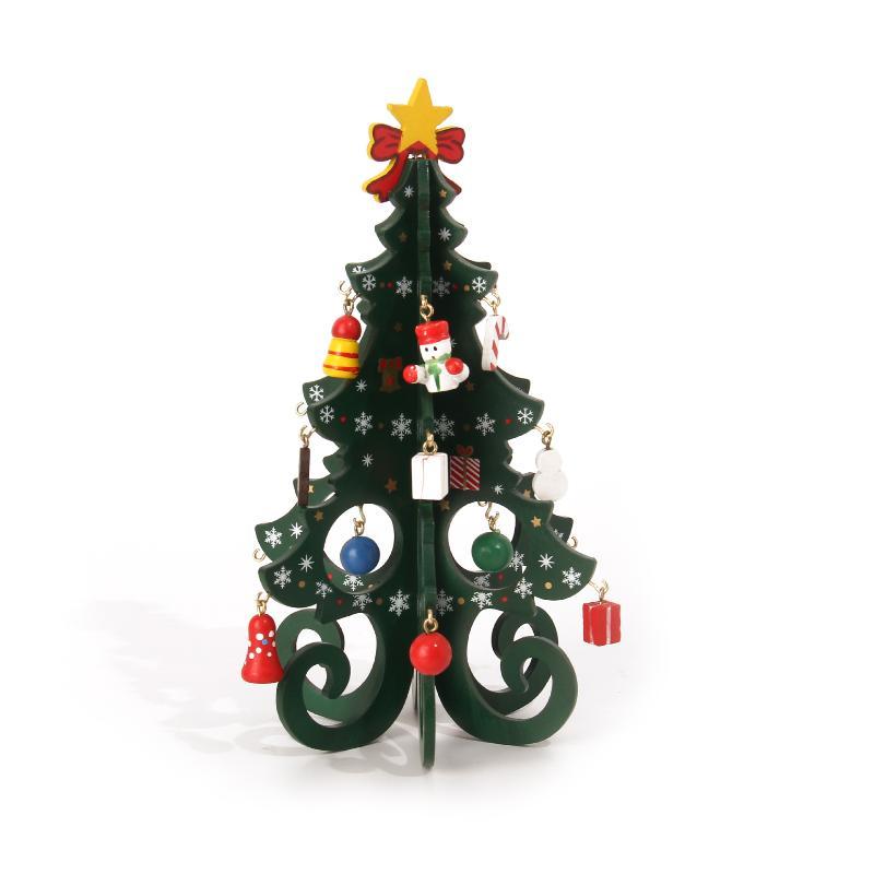 Creative Wooden Christmas Tree Window Shop Mall Desktop Display Props Ornament Holiday Gifts Decoration Ornaments