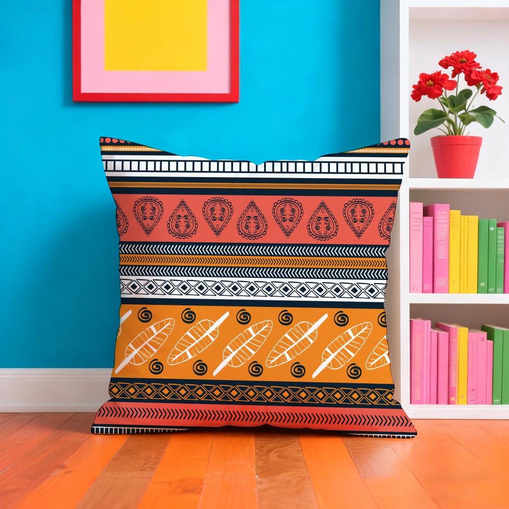 Aztec Ethnic Pattern Pillow Case Pillow Case Plush Fabric Soft Double Sided Print Home Sofa High Quality Cushion