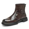Fashion Leather Boots Slip On Ankle Boots High Top Heels For Men Casual Platform Chelsea Boots Men's Wedding Shoes Winter