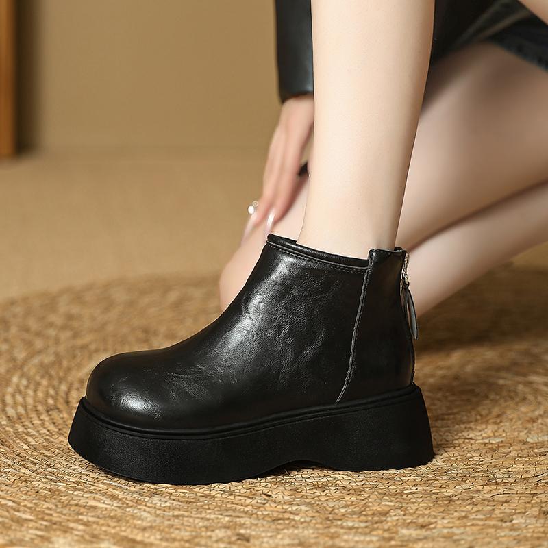 2025 The Zipper At The Back of The Round-toed Ankle Boots Is Suitable for Comfortable Footwear for Both Daily Casual Commuters