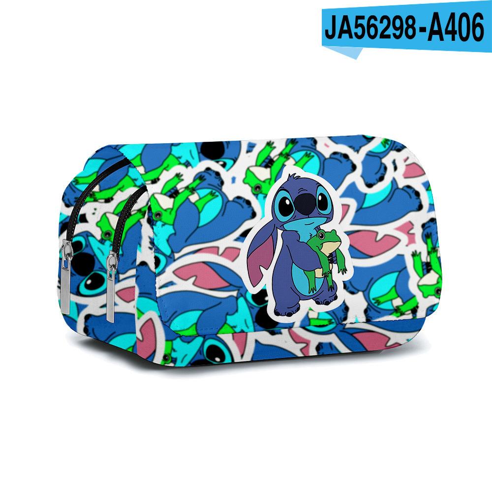 3D Digital Full-Print Schoolbag Double-Layer Flip Pencil Case Children'S Stationery Box