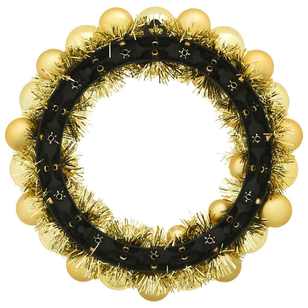 Christmas Ball Wreaths 2 pcs Gold 33 x 33 x 7 cm Polystyrene