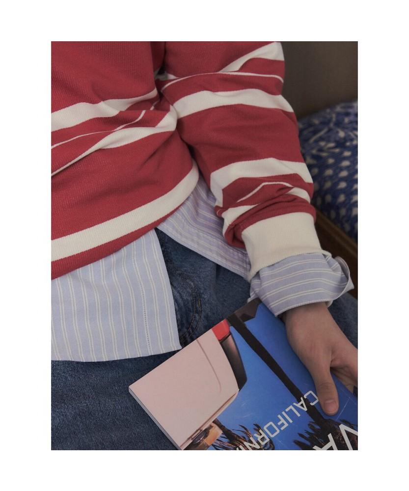8seconds Striped Collar Shirt Red