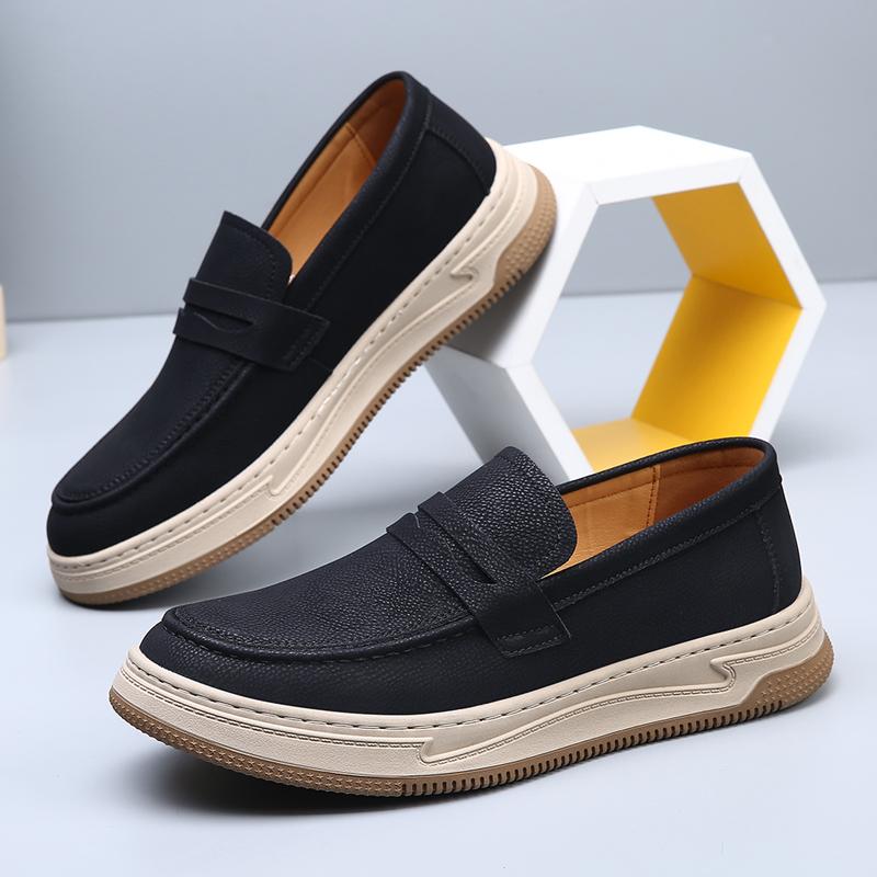 Fashion Luxury Brand Men's Comfortable Soft-Soled Slip-On Suede Leather  Loafers Versatile Casual Business Formal Genuine Leather Shoes