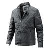 New Cotton Clip Trend Reversible Men's Solid Color Coat Zipper Stand Collar Jacket
