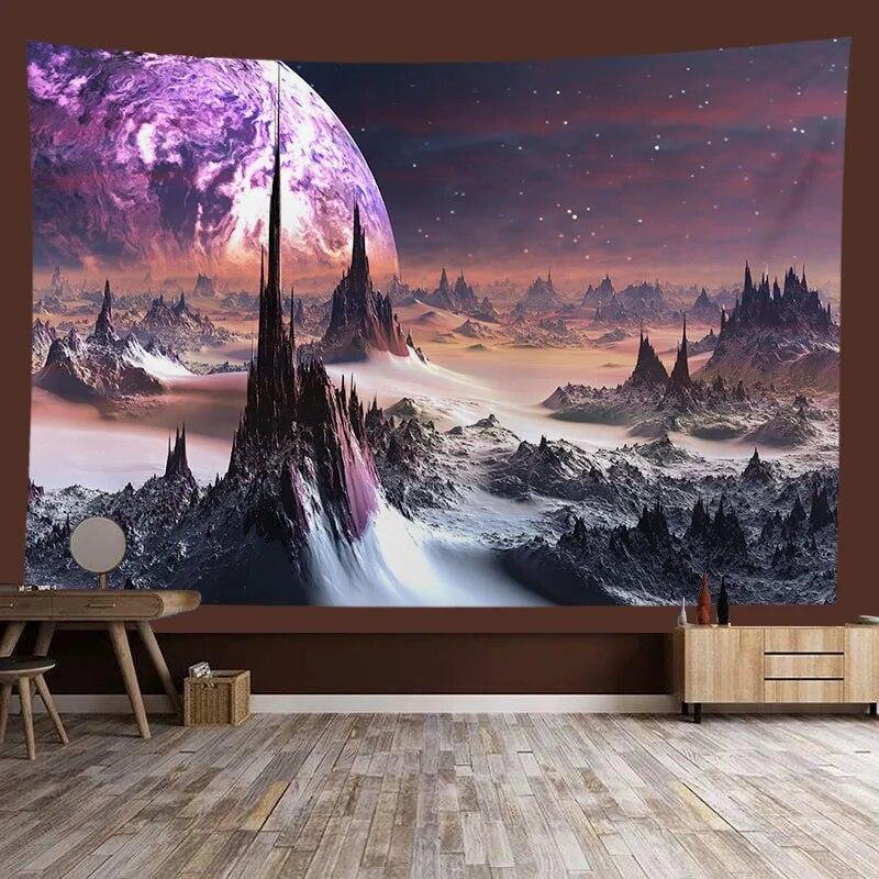 Universe Starry Sky Nebula Planet Background Tapestry Background Cloth Room Living Room Home Decoration Hanging Cloth