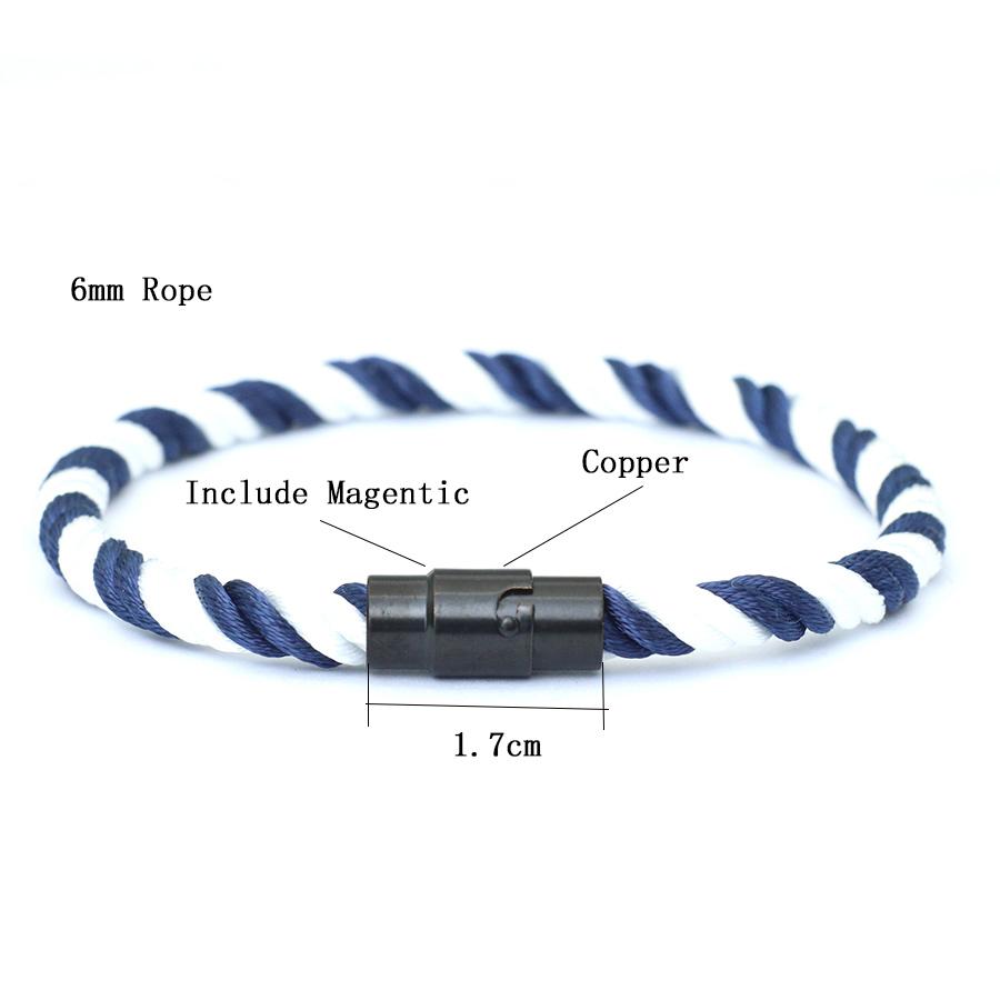 Prosty Styl Męska Bransoletka Czarna Magnetyczna Klamra Paracord Bransoletka Bangle Etniczna Morska Lina Bransoletka Rekreacyjna Pulseira Biżuteria