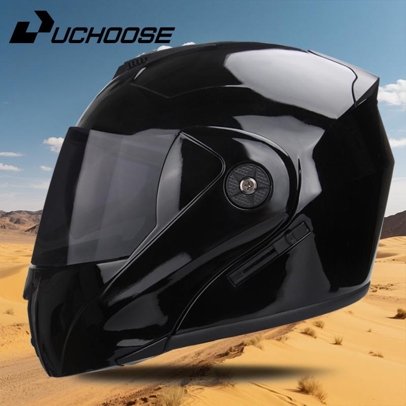 UCHOOSE New Motorcycle Helmet Full Face Racing with Double Sun Visor Women Man Flip Up Double Lens DOT