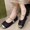Fashion Ladies' Ballet Flats Elegant Solid Color Bling Mary Janes Shoes Women Spring Autumn Buckle Strap Party Flats Luxury Woman Shoes