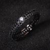 S Silver Colorful Zircon Black Gold Ring for Women Full Zircon Wedding Party Engagement High Quality Jewelry Ring Gift