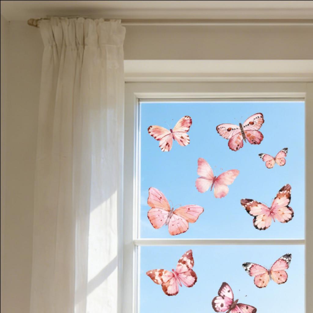 Butterfly Window Stickers Static Cling Glass Decals for Bedroom Living Room Home Decor