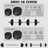 Dumbbell Barbell 2 In 1 20 Kg 8 Weight Plates Rustproof Iron Black 95 X 16 X 16 Hcm