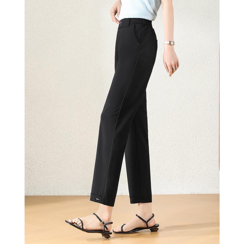 TERRE BLEUE Women's Casual Straight-Leg Cropped Pants