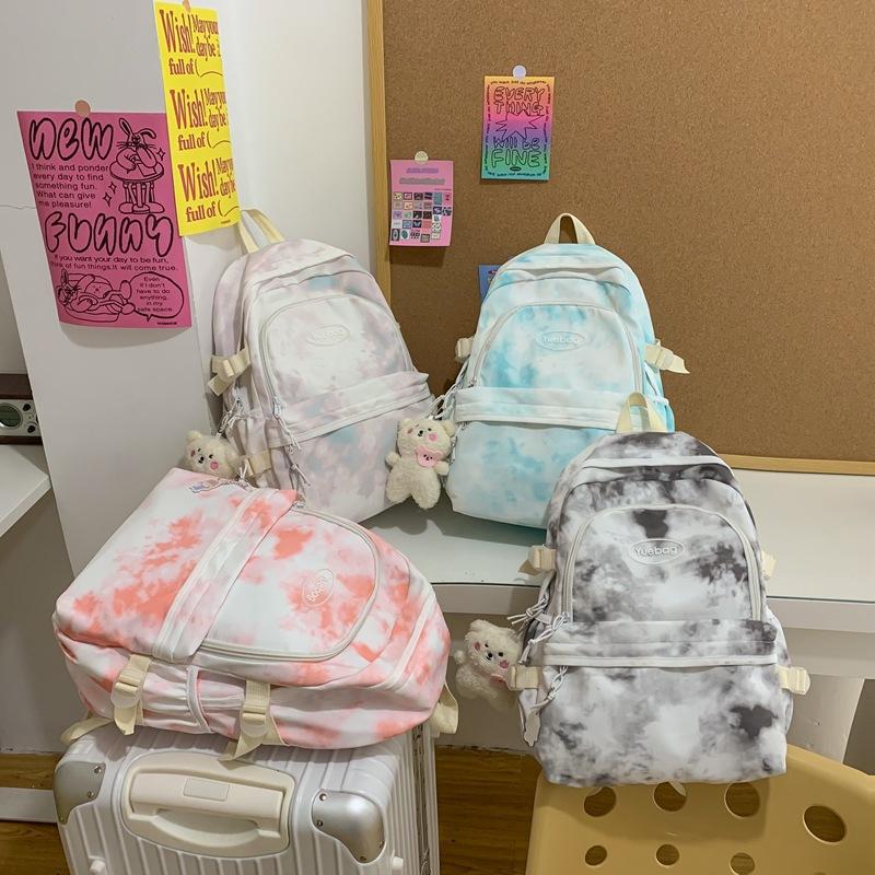 Trend Tie-Dye Student Schoolbag Large-Capacity Literary Backpack Korean Casual Junior High School Student Backpack Female