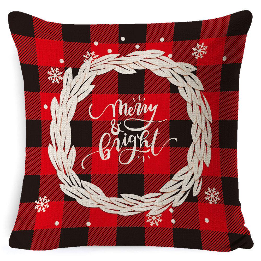 New Christmas Pillow Cover Four-piece Set Pillow Cushion Office Lumbar Backrest Decorative Backrest