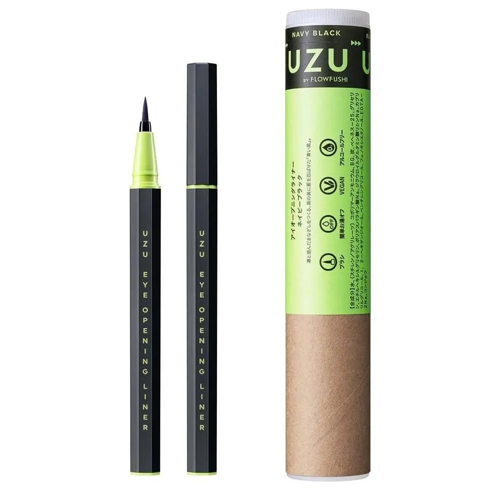 UZU Eye Opening Liner 1 Pack Navy Black UZU Eye Opening Liner, Liquid Eyeliner, Hot Water R.E.M.ovable