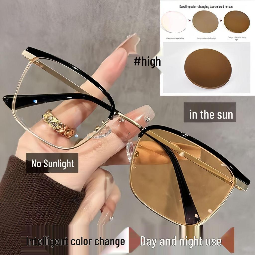 Photochromic Anti-Blue Light Prescription-Ready Eyebrow Line Glasses - Unisex, Ultra-Light, Stylish Optical Frames