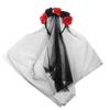 Lace Rose Skull Hair Band Black Cosplay Headdress Funny Halloween Headband  Prop