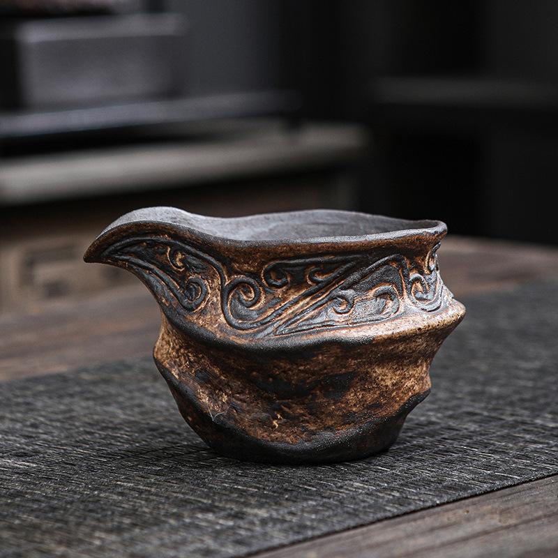 

120 мл Ручна Кераміка Стара Глина Справедливий Кубок Грубозерниста Глина Чайник Ча Хай Кубок Справедливості Розділювач для Чаю Посудина для Спільного Чаювання Набір для Чаю Колекція