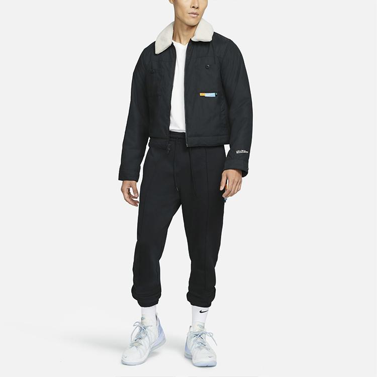 Nike Fleece Collar Sports Jacket Cotton Coat Winter Men Outerwear Black DA6716-010