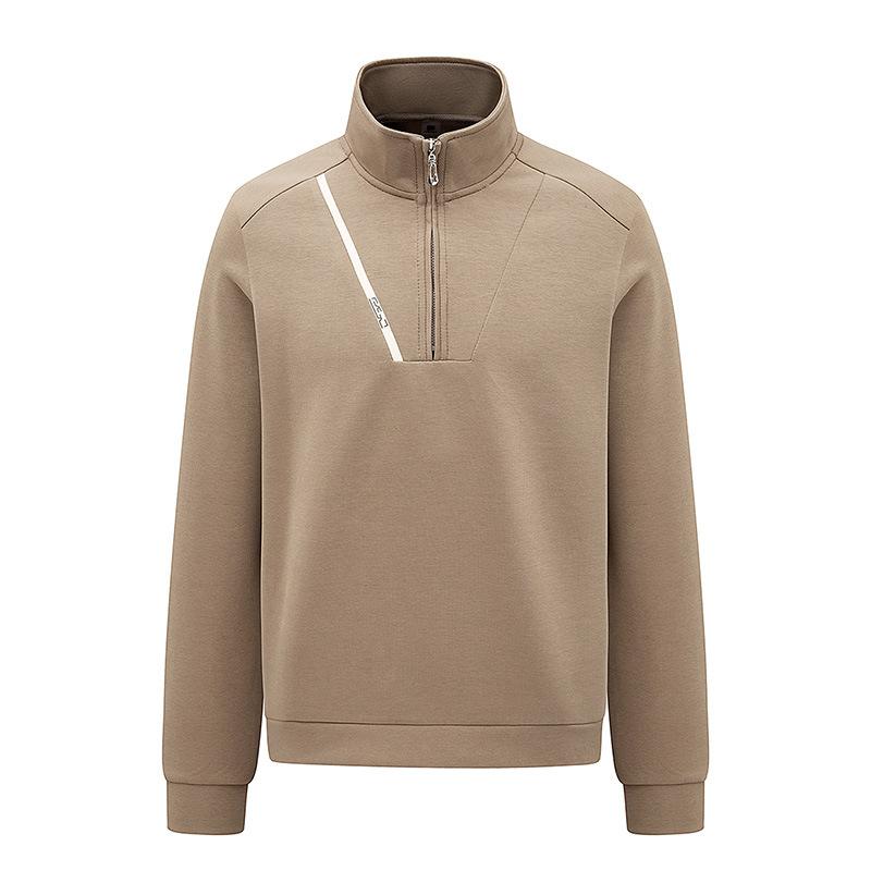 Felpa da uomo autunnale e invernale con cappuccio, collo alto, tinta unita, maniche lunghe, t-shirt casual e di bell'aspetto, abbigliamento da uomo