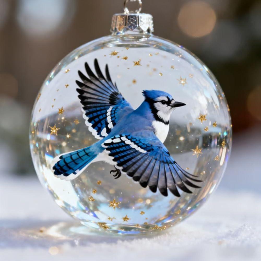 Acrylic Nature's BirdsOrnament Ornament Gift 7cm Xmas Tree Ornament Charm  New Year