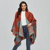 Shawl Women's Autumn and Winter Warmth Imitation Cashmere Cape Scarf Split Fork Fashion Travel Photo Shawl Factory Direct Sales