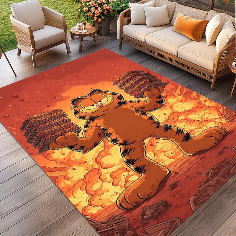 Garfield Print Rug, Washable Floor Carpet, For Entryway Dorm Laundry Room Office Study, Home Decor Birthday Christmas Gift