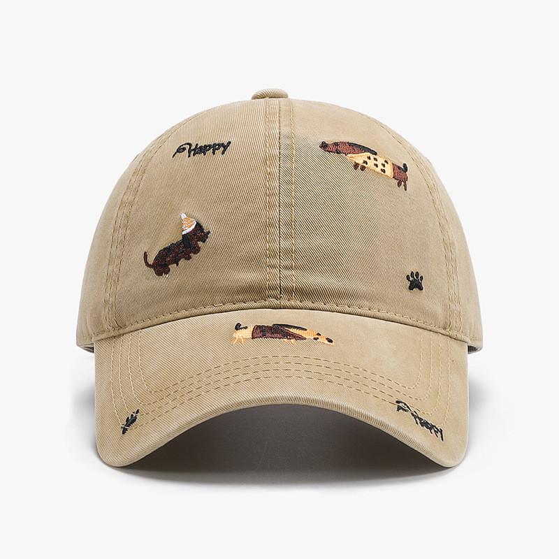 Tierstickerei Baumwoll-Baseballkappe Für Outdoor-Reisen Sonnenschutz