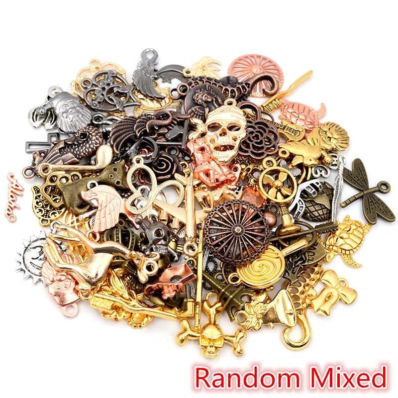 30pcs Mixed Styles Animal Heart Leaf Flower Crown Charms Pendants DIY Jewelry Findings for Necklace Bracelet Making Accessories