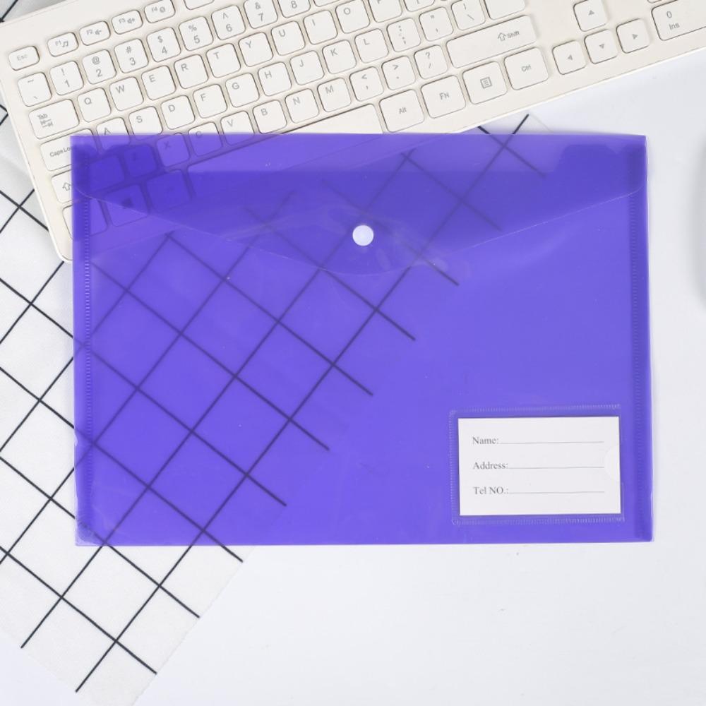 1Pcs with Label Pocket Document Files Folders Clear Envelope Popper Wallets for School Office Home