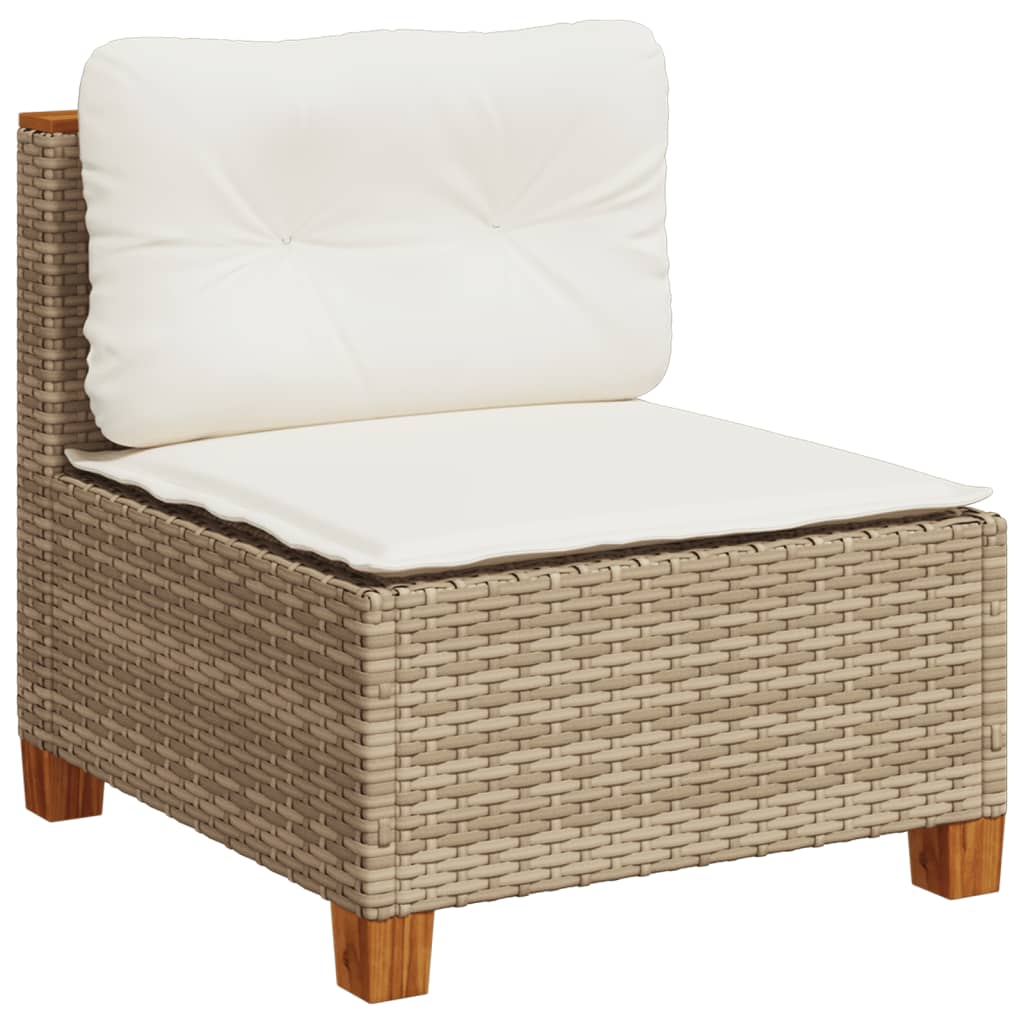 Vidaxl 10-Cz. Set di Mobili da Giardino con Cuscini, Beige, Polyrattan
