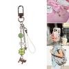 Stylish Cat Beaded Charm Keychain Handmade Four Leaf Clovers Pendant for Bags and Phones Colorful Keyring Accessories