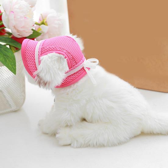 Pet Headwear Super Soft Wide Brim Polyester Dog Cat Outdoor Mesh Sun Hat Pet Sunscreen Cap Pet Supplies