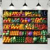 Striscioni vivaci con scene di mercato di frutta e verdura in stile rustico sono perfetti per riunioni familiari e studi fotografici