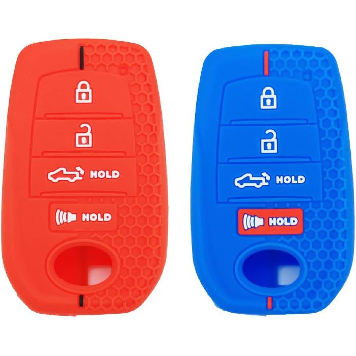 LemSa 2Pcs Silicone Key Fob Cover Case Protector Holder for Toyota 2026 2025 2024 2023 Tacoma Tundra Camry Corolla Crown Prius Venza Sequoia Grand