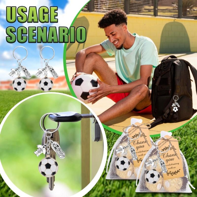 Pack of 10 Football Theme Pendant Keychains Featuring Soccer Cleats and Cloth Designs for Sports Enthusiasts and Daily Use