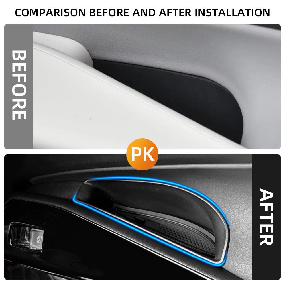 For Volkswagen VW ID3 ID.3 2020 - 2025 Door Storage Box Front Rear Door Handle Organizer ABS Tray Interior Accessories
