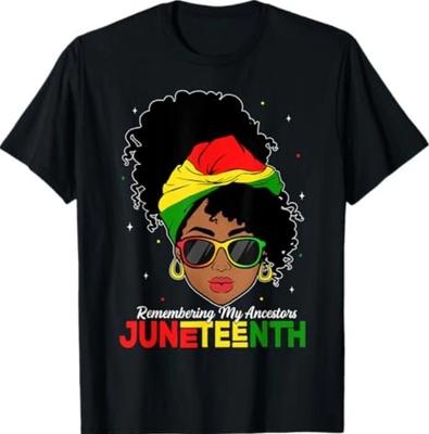 Juneteenth Tshirt Black Women Girl Remembering My Ancestors T-Shirt