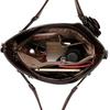 Retro PU Leather Handbags for Women Flower Decor Women's Shoulder Bag Leather Tote Bag