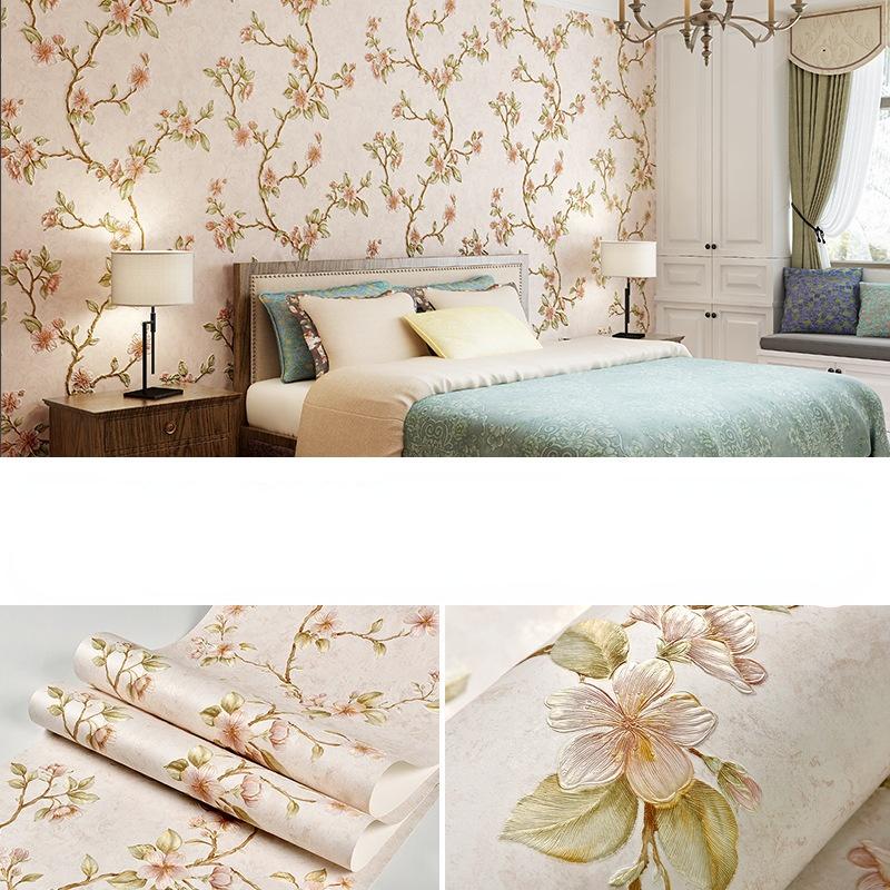 3D Embossed Floral Self Adhesive Wallpaper Flower Contact Paper Home Decor Bedroom Living Room Kids Room Wall Paper Papel Pared