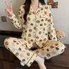 Japanese Style Relaxed Bear Pajamas Women's Spring and Autumn New Long-sleeved High-end Thin Autumn Loungewear Set