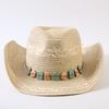 Popular European and American Classic Straw Woven Western Cowboy Hat Men's and Women's Outdoor Fashion OL Wind Woven Top Hat