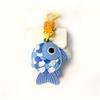 Yousheng Keychain Pendant Little Fish Faux Leather Card Holder with Lanyard Colorful Fish Scale Shaped Double-Purpose School Bag Key Pendant