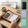 PU Leather Portfolio Binder Cover 6-Ring Business Notebook Loose Leaf Notebook  Conference Use