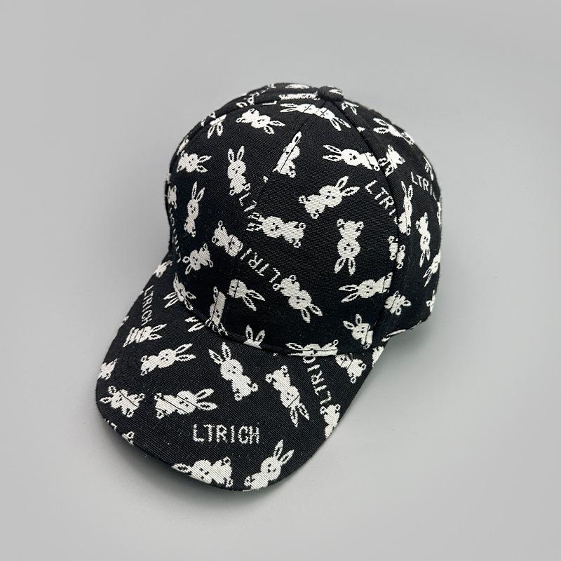 Cartoon Cute Printed Rabbit Letter Baseball Cap Men'S And Women'S Sunshade British Retro Cap