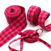 5 Yards 5 Yards Length Gingham Plaid Ribbon Pink Red Color DIY Hair Bow Ribbon  Garment Decoration
