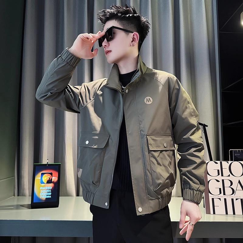 Men's Trendy Stand-Up Collar Workwear Jacket for Spring and Autumn