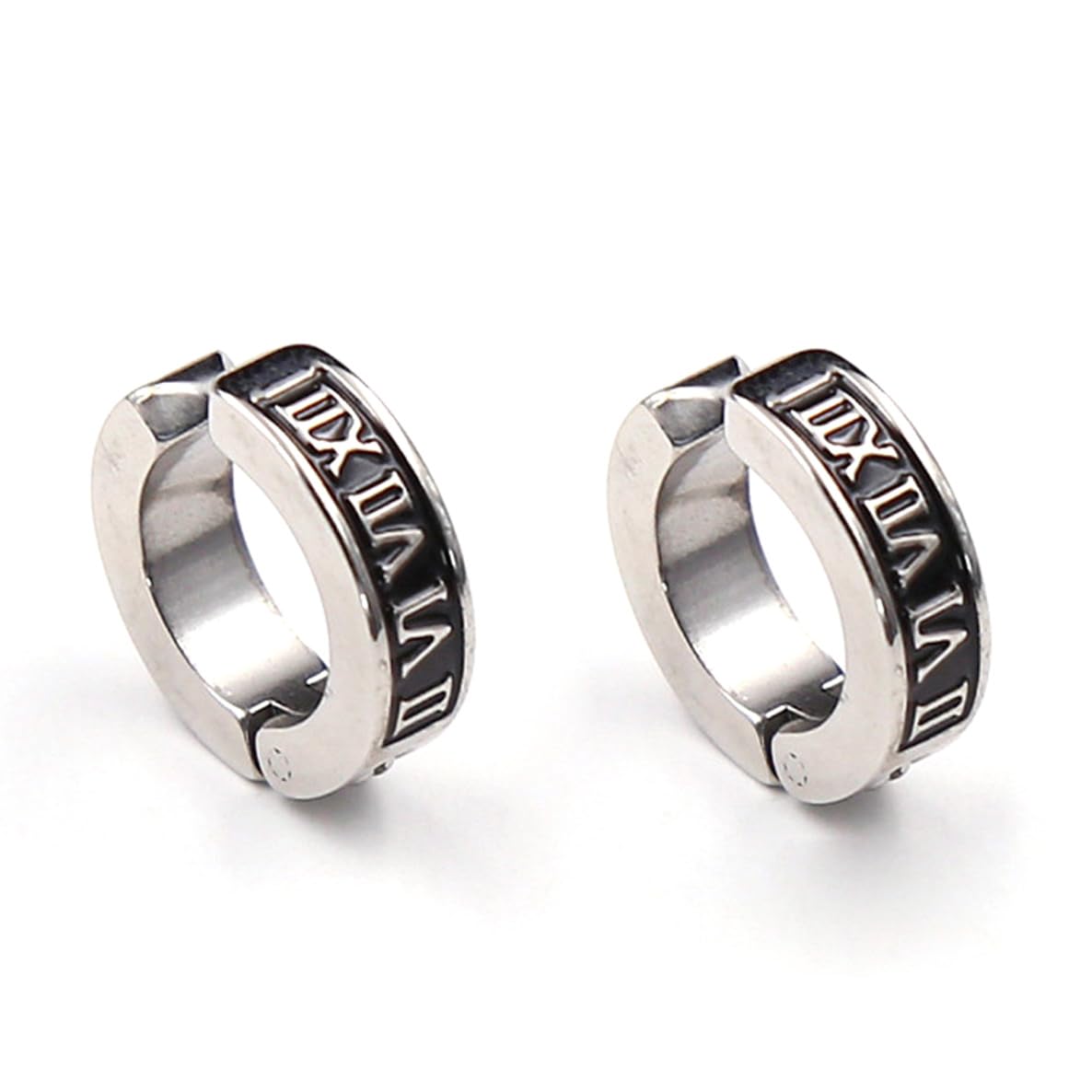 

ALOHAMONI Fake Ear Cuff Earrings Black Silver Set of 2 Hoop Ring Fake Earrings for Women Men Unisex Unisex Spring Type Spring Just Pinch Easy to Wear
