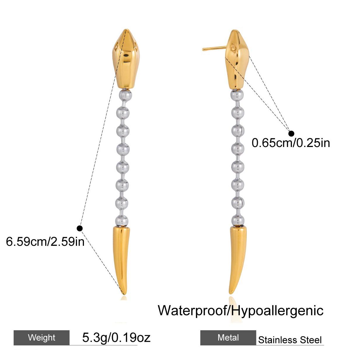 

Yori Gold Silver Color Blocked Chain Earrings Necklace for Women Trendy Metal Texture 18 K Jewelry Accessories Set